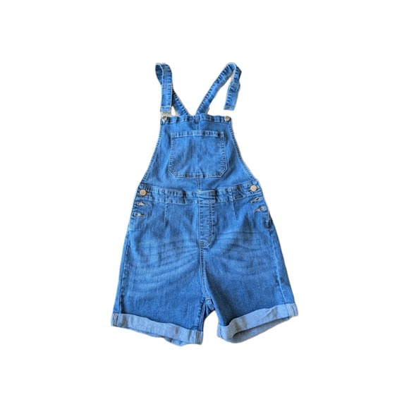 SHEIN Other - Shein Girl's Shorts Overall Size Large Denim Rolled Hem 3 Button Sides